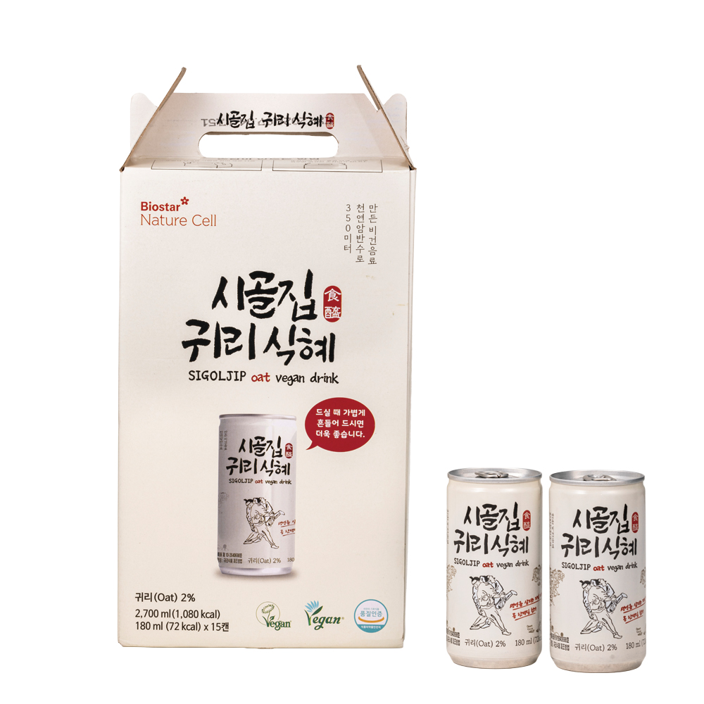 시골집 귀리식혜 180ml x 15캔 / 국내산 100% 귀리로 당은 낮추고 단백질은 높이고