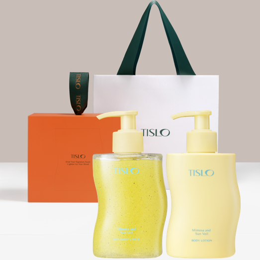 티슬로 바디&핸드워시(미모사) 330mL + 티슬로 바디로션(미모사) 330mL / 끈쇼핑백 포함