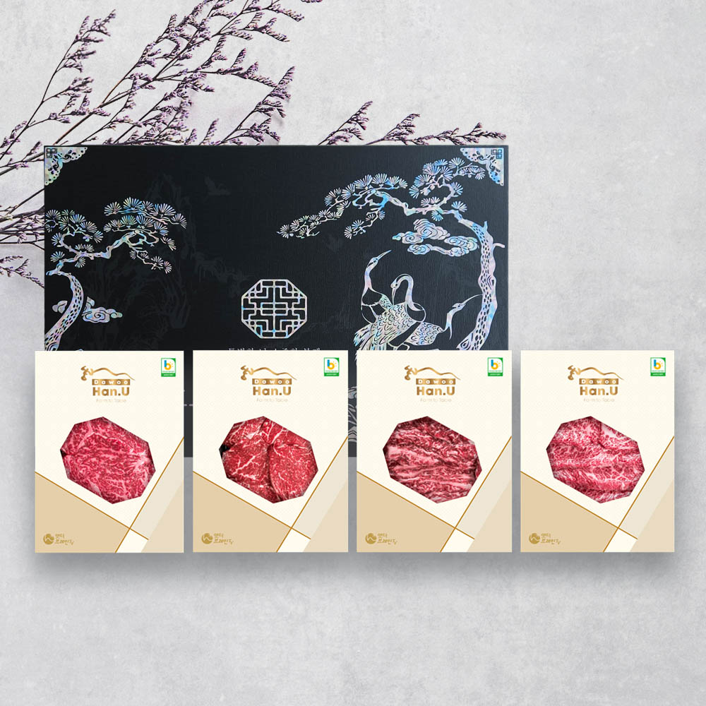 다우한우 소망4호 (1++등급 1,200g /등심300g, 안심300g, 갈비살300g, 살치살300g)