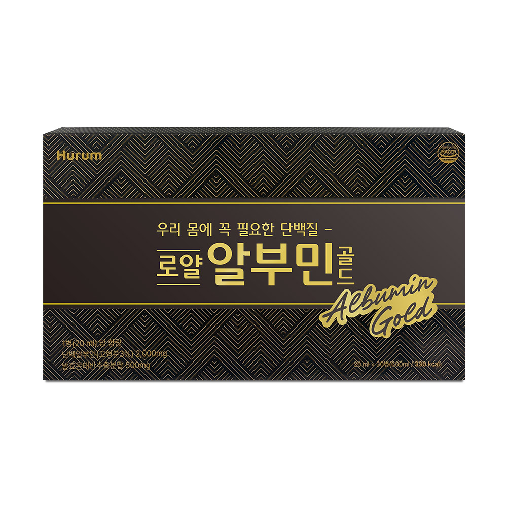 [휴럼] 로얄 알부민 골드 유럽 덴마크산 난백 알부민 2,000mg 발효돈태반추출분말 500mg 실크펩타이드
