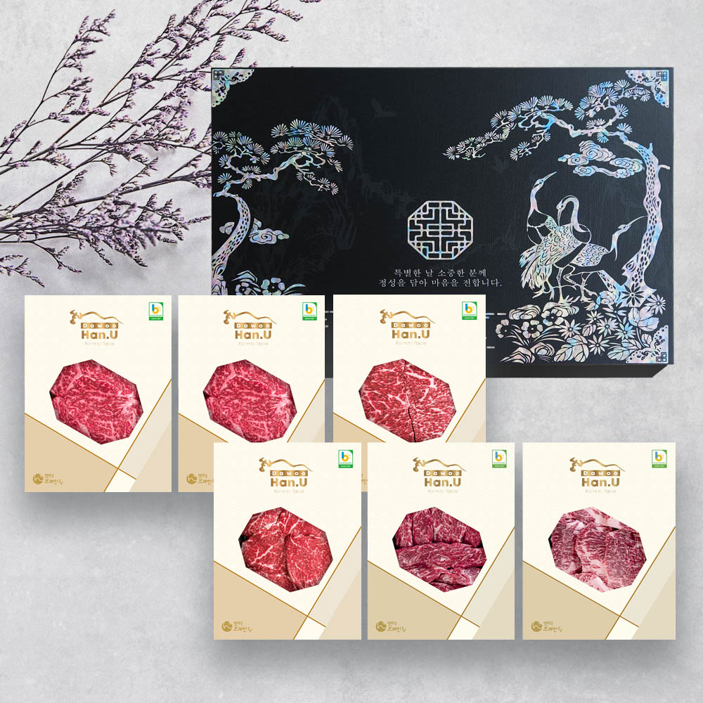 다우한우 소망5호 (1++등급 1,500g /등심300g x2, 채끝300g, 안심300g, 특수부위 300g x 2)